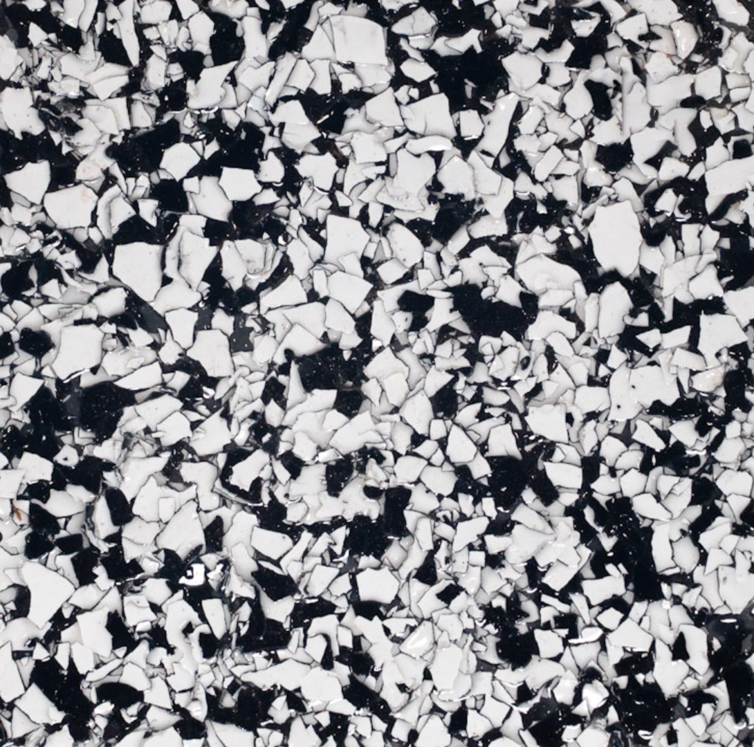 Black Pearl epoxy flake finish sample