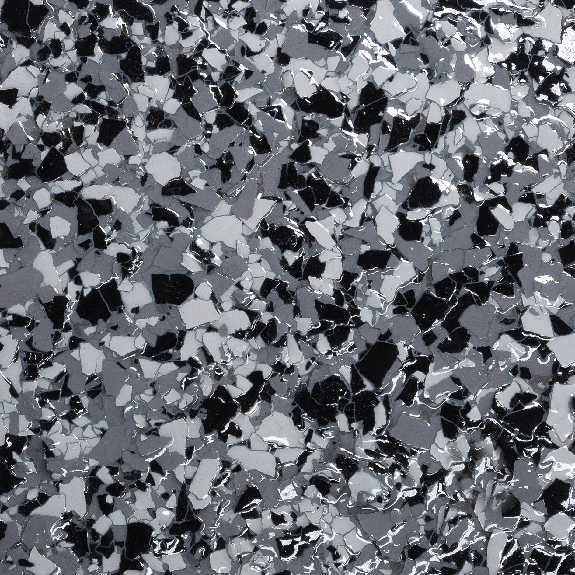 Charcoal epoxy flake finish sample