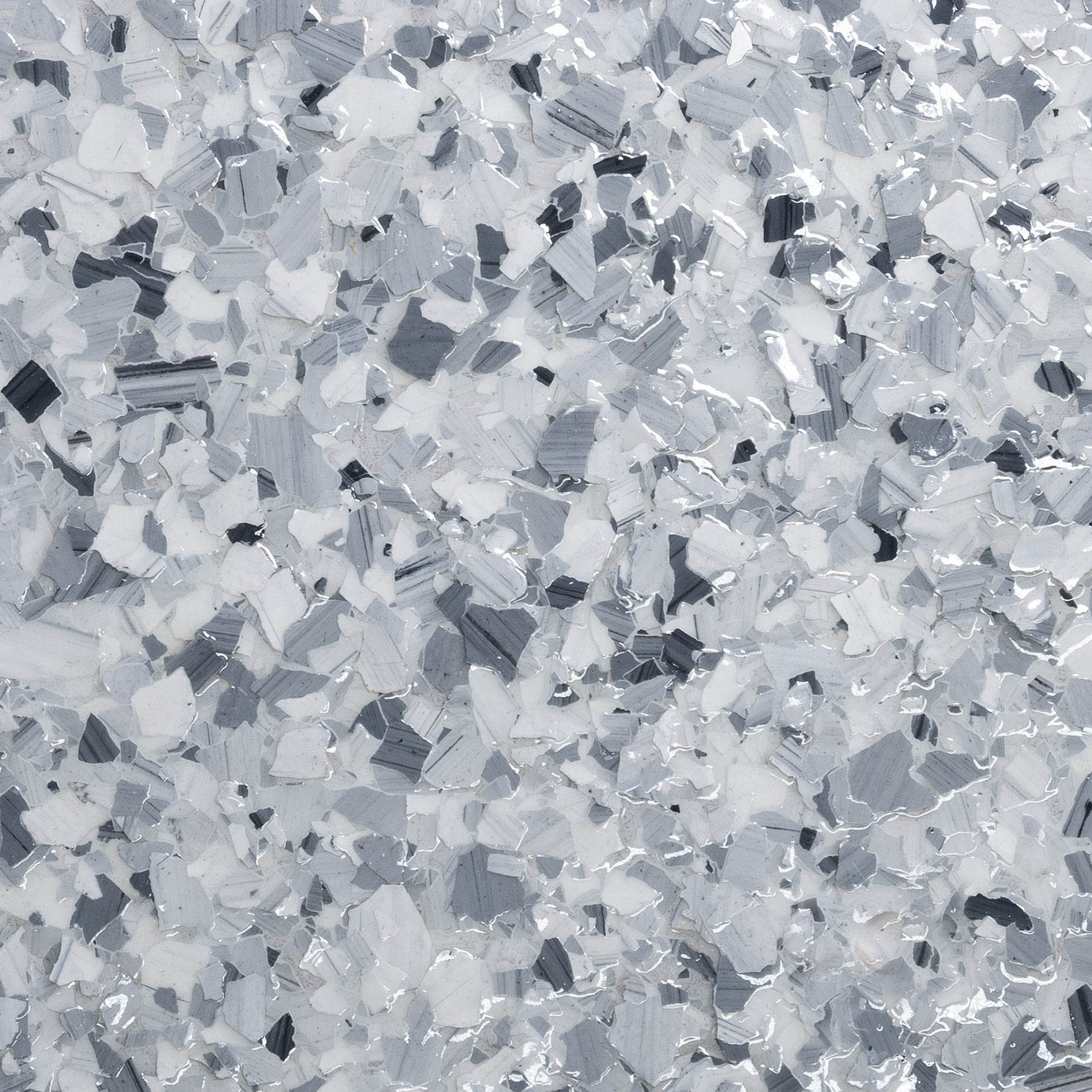 Platinum epoxy flake finish sample