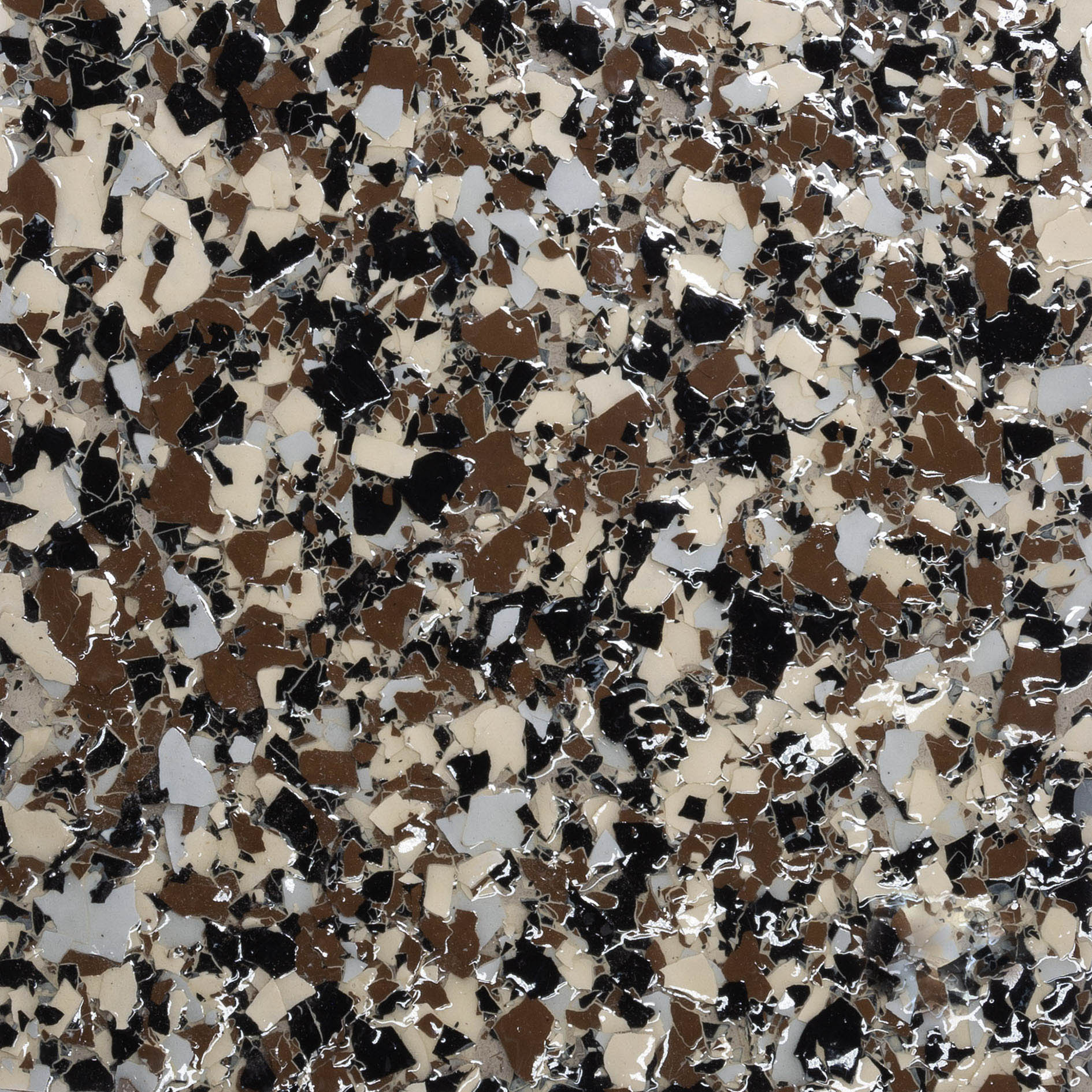 Rustic Brown epoxy flake finish sample