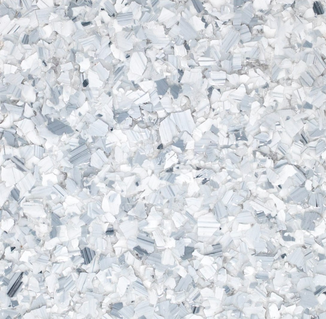 Snow Drift epoxy flake finish sample