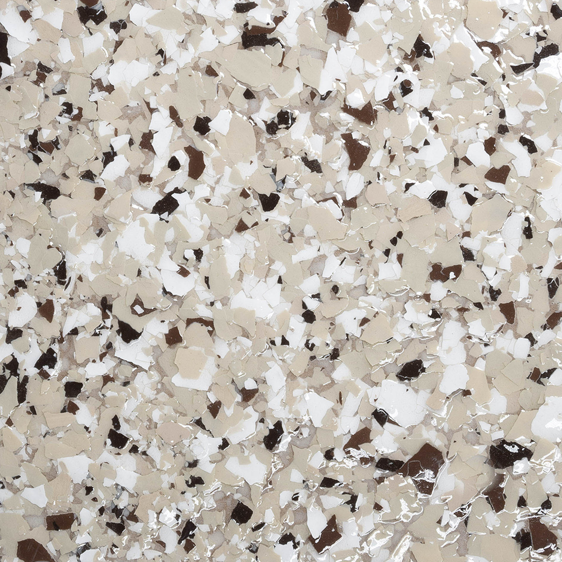 Swiss Coffee epoxy flake finish sample