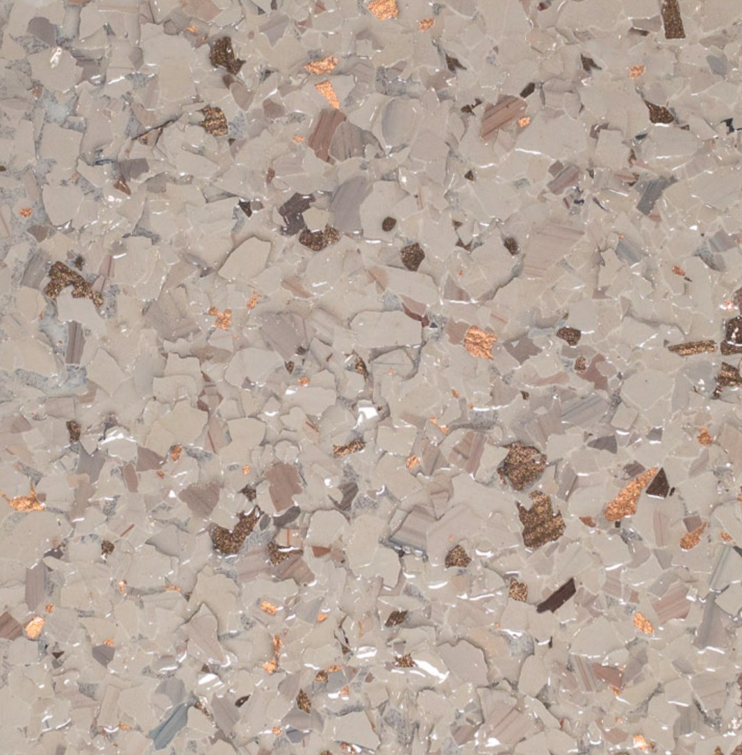 Teton Gold epoxy flake finish sample